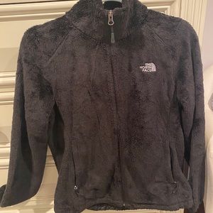 The North face black zip up fleece- Medium